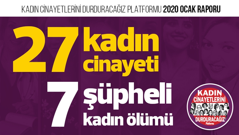 Ocak ayında 27 kadın daha öldürüldü